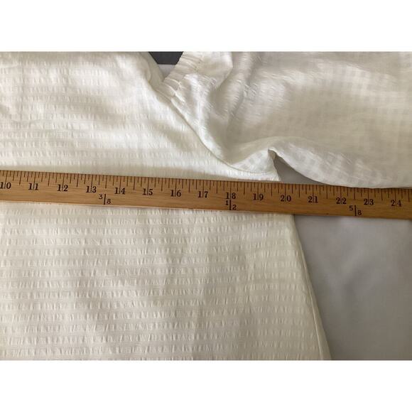 Saks Fifth Avenue white cold-shoulder cream blouse women’s L - Picture 5 of 8